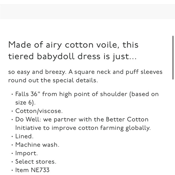 Madewell Lizzie Babydoll Dress in Fresh Sprigs 0 - Picture 9 of 11